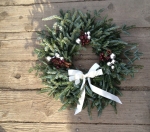 Satin Bow, Cinnamon Sticks & Pine Cone Wreath
